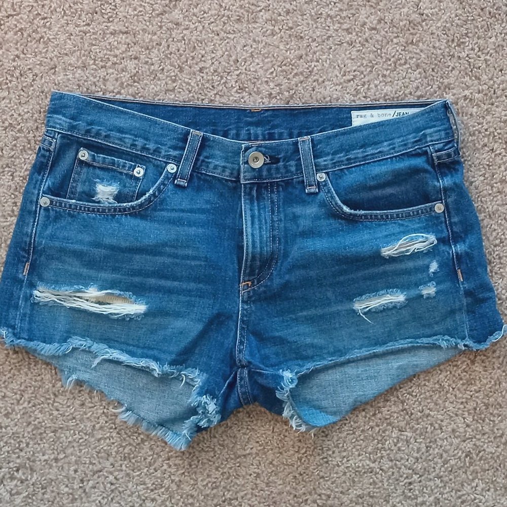 Rag & Bone Distressed Cutoff Denim Shorts Johny Size 27